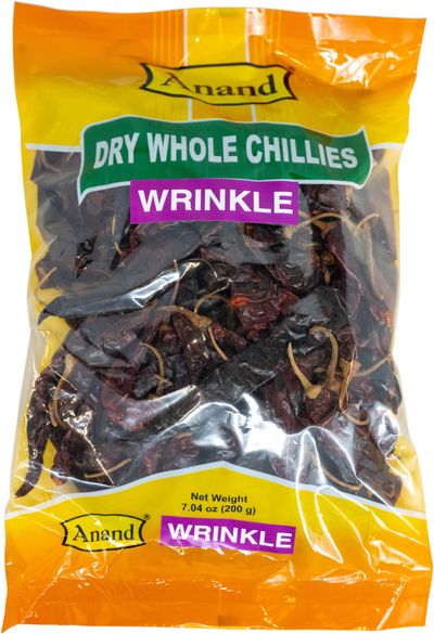 Anand Dried Dry Red Chilies Whole Wrinkled 200gm