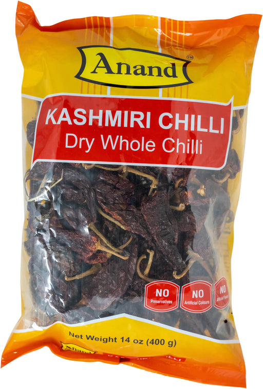 Anand Kashmiri Dried Dry Red Chilies Whole 400gm