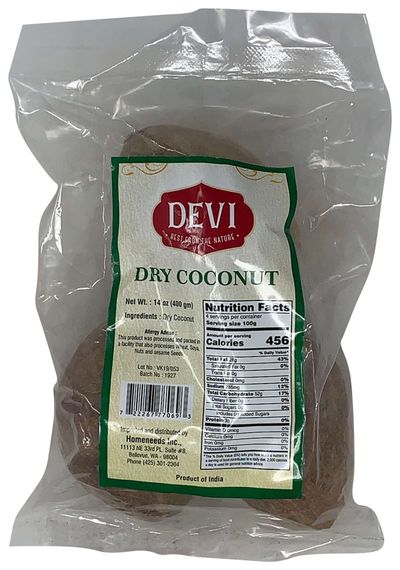 Devi Dry Coconut Whole 400gm