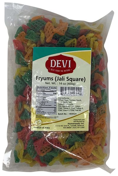 Devi Fryums Jali Square 400gm