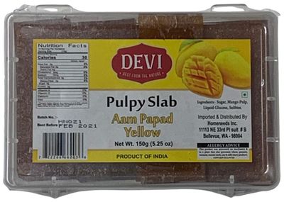 Devi Pulpy Slab Aam Papad Yellow 150gm