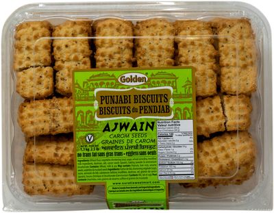 Golden Ajwain Carom Seeds Punjabi Cookies Biscuits 2.42LB