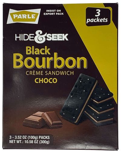 Parle Hide & Seek Black Bourbon Creme Sandwich Biscuits Choco